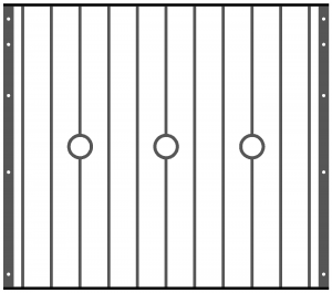 Juliet balcony with a circle design