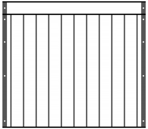 Juliet balcony with a double top bar design.